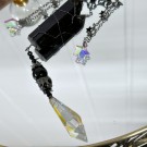 Witchy Svart Obsidian Oppheng ~ Flaggermus, Stjerner & Magi thumbnail