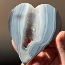 Mørk Drusy Agat Hjerte thumbnail