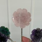 Krystallblomster på stand - Rosenkvarts, Regnbue Fluoritt & Bånd Ametyst thumbnail