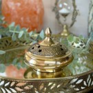 Stor Røkelsesskål i Messing med Stjernelokk thumbnail