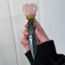 Krystallstav med Sjø Jaspis & Rosenkvarts Hjerte thumbnail