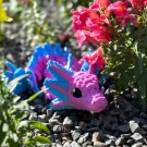 Stor Axolotl Dragon - Rosa & Blå thumbnail
