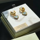 Luna Norte ~ Dolce Cuore Charm Huggie Hoop Øredobber - Abalone Skjell thumbnail