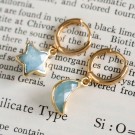 Luna Norte ~ Sky Gazing Mismatched Hoop Øredobber - Akvamarin thumbnail