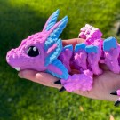 Stor Axolotl Dragon - Rosa & Blå thumbnail