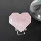 Rosenkvarts Hjerte - Kjærlighet i Fasettslipt Form thumbnail