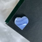 Mini Blue Lace/Blonde Agat Hjerte #1 thumbnail