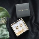 Luna Norte ~ Seaborn Coin Perlemor CZ Huggie Øredobber  thumbnail