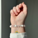 Rosenkvarts, Hvit Jade & Crackle Quartz Armbånd, 10mm thumbnail