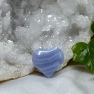 Mini Blue Lace/Blonde Agat Hjerte #1 thumbnail