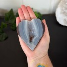 Mørk Drusy Agat Hjerte thumbnail