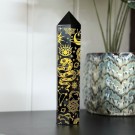 Stort Svart Obsidian Tårn - Cosmic Mystica Gull 22cm thumbnail