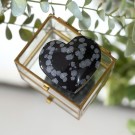 Chunky Snøfnugg Obsidian Hjerte #2 thumbnail
