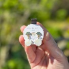 Luna Norte ~ Grønn Bånd Kalsitt Smykkeboks & Perlemor Øredobber thumbnail