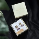 Luna Norte ~ Crescent Horn Huggie Hoop Øredobber- Ametyst  thumbnail