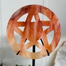 Flammekvarts Pentagram med Metallstativ - Kraft & Beskyttelse  thumbnail