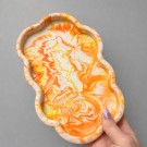 Skyfat - Marmorert i Oransje & Beige thumbnail