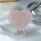 Rosenkvarts Hjerte - Kjærlighet i Fasettslipt Form thumbnail
