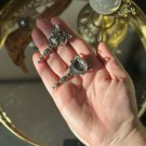 Magisk Katteamulett - Labradoritt & Rød Granat thumbnail