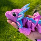 Stor Axolotl Dragon - Rosa & Blå thumbnail