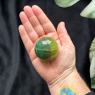 Grønn & Gul Fluoritt Kule thumbnail