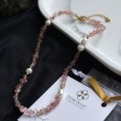 Divine Dulcet ~ Romantisk Jordbærkvarts & Ferskvannsperle Halskjede + Vel Unt hjerte thumbnail