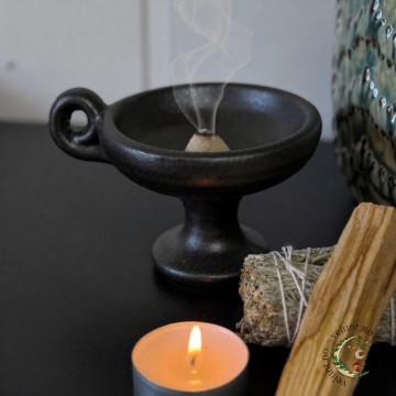 Keramisk Røkelsesbrenner - Sort Ritualskål