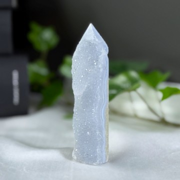 Drusy Blonde Agat Tårn #2 (Blue Lace)