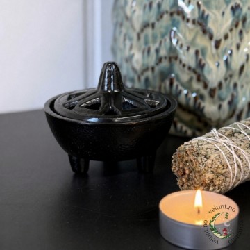 Jerngryte med Lokk 10cm - Røkelsesbrenner & Ritualgryte