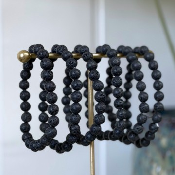 Lavastein Armbånd, 8mm