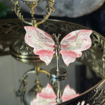 Unik Rhodokrositt Sommerfuglvinger m/stand #3