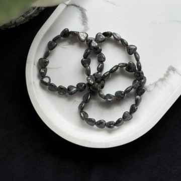 Krystallhjerte Armbånd - Larvikitt