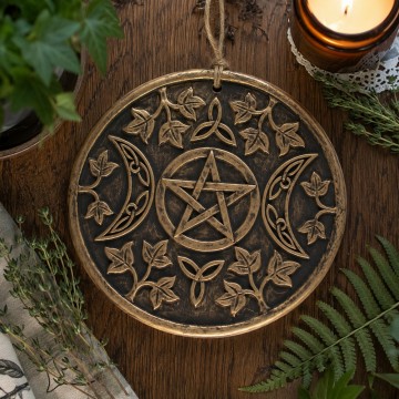 Triple Moon Terracotta Veggdekor med Kobbereffekt