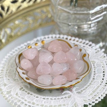 Rosenkvarts Mini Hjerter 1,5cm