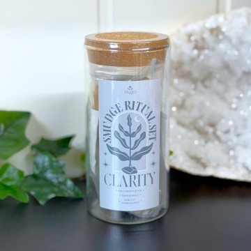 Ritualsett for Klarhet & Intuisjon - Hvit Salvie, Palo Santo & Bergkrystall