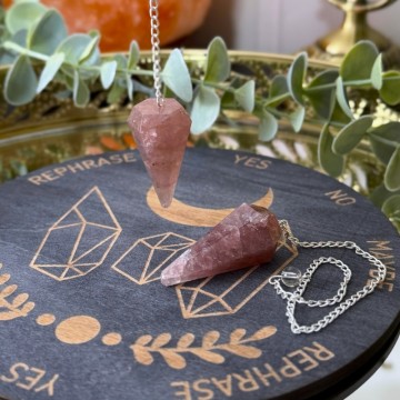 Krystallpendel - Jordbærkvarts (Rød Aventurin) 
