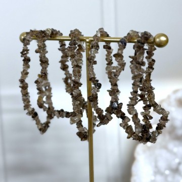 Røykkvarts Krystallchips Armbånd