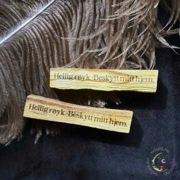 Palo Santo Pinne m/gravering ~ Hellig røyk - Beskytt mitt hjem