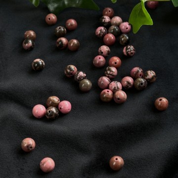 8mm Rhodonitt Krystallperler - 10stk