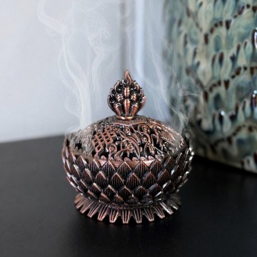 Røkelsesbrenner i Metall med Lokk - For Harpiks & Urter