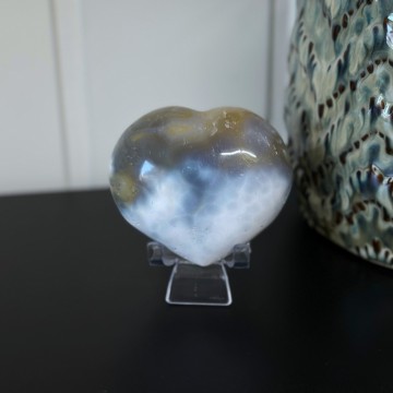 Stor Chunky Orca Agat Hjerte #7 (Spekkhoggersteinen)