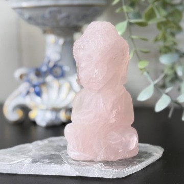 Rosenkvarts Buddha Figur, 458g