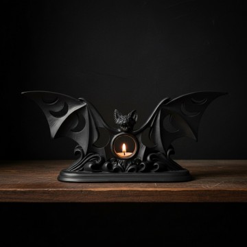 Lunaeca - Flaggermus Telysholder med Månefaser