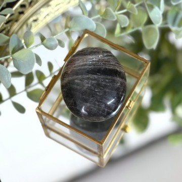 Svart Månestein Håndstein #5