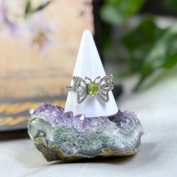 Peridot Justerbar Sommerfugl Ring *KUN 1 AV DENNE*