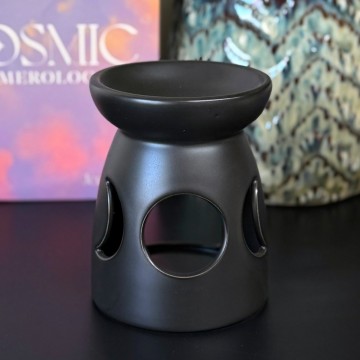 Triple Moon Wax Melt & Oljebrenner - Matt Svart Keramikk