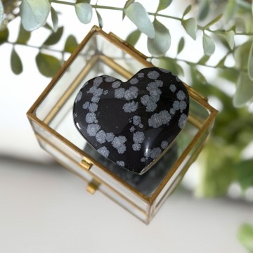 Chunky Snøfnugg Obsidian Hjerte #2
