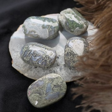 Mose Agat Håndstein (Tilfeldig Plukket)