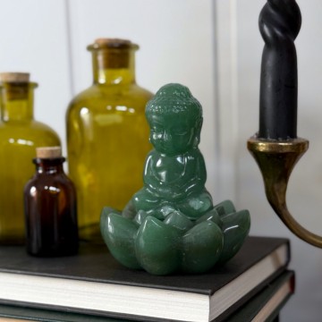 Grønn Aventurin Buddha på Lotus