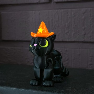 Witchy Halloween Cat - 3D Flexi Figur